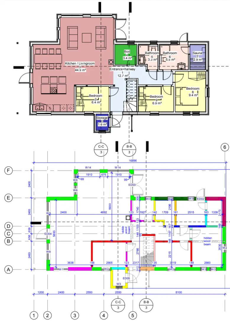 Privātmājas plānojums un tehniskais rasējums