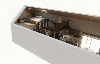 Moodulmaja "Moderna" teise korruse või pööningu visualiseerimine